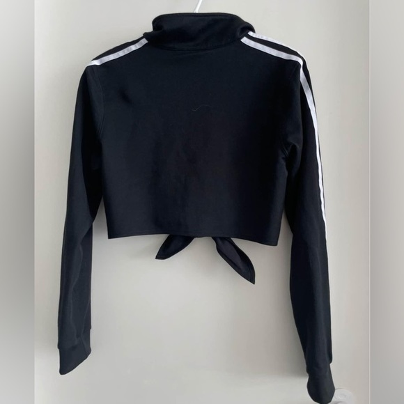 Black Adidas Front Tie Track Jacket - Picture 4 of 5